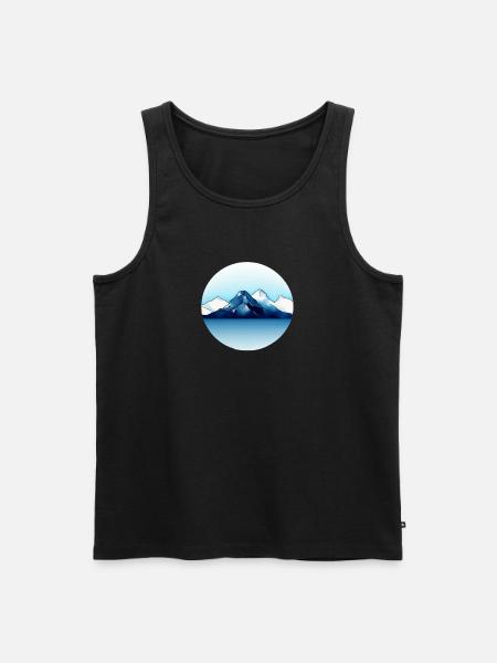 Mountain Landscape Geometric Art - Men's Premium Organic Tank Top - black