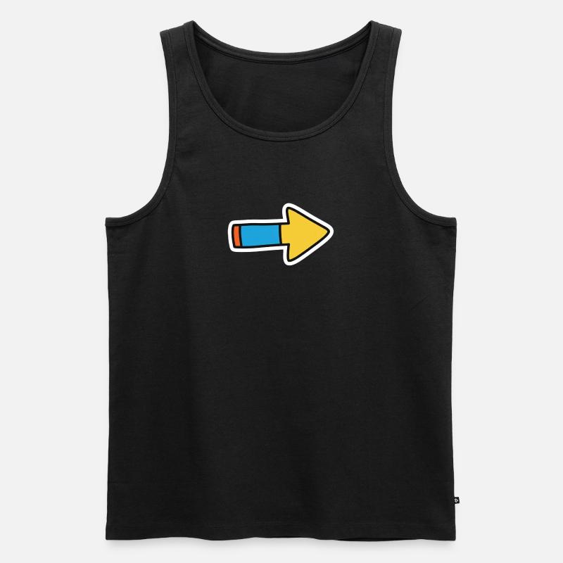 Comic Pfeil Richtung Rechts - Männer Premium Bio Tank Top - Schwarz