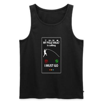 Pole Vault Pole Vault Saying Funny Joke - Men's Premium Organic Tank Top - black - Front - Michal (187cm)