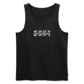 Coordonnées de Poitiers - Débardeur bio Premium Homme - noir - Devant - AI Model Male 178 light (178cm)