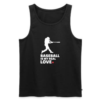 J’aime le baseball Silhouette de baseball élégante - Débardeur bio Premium Homme - noir - Devant - AI Model Male 178 light (178cm)