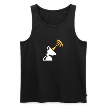 La station de radio pour les nerds - Débardeur bio Premium Homme - noir - Devant - AI Model Male 178 light (178cm)