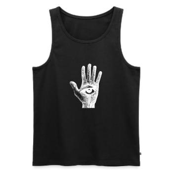 Hand Eye Seeing All - Men's Premium Organic Tank Top - black - Front - AI Model Male 178 light (178cm)