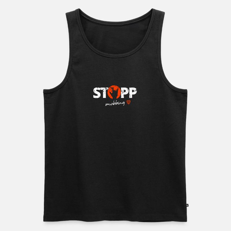 Stoppt Mobbing 5 - Männer Premium Bio Tank Top - Schwarz