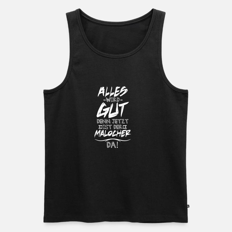 Malocher - Männer Premium Bio Tank Top - Schwarz