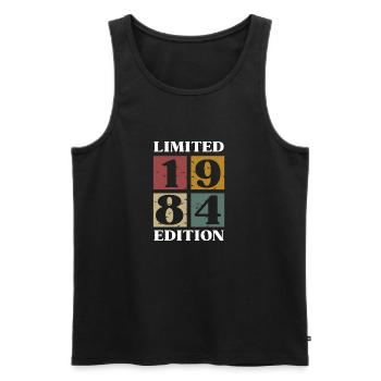 Vintage Gift 1984 Anniversary Limited Edition - Men's Premium Organic Tank Top - black - Front - Michal (187cm)