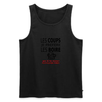 Les coups je préfère les boire - Débardeur bio Premium Homme - noir - Devant - Michal (187cm)