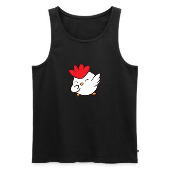 Poulet - Dab, dabbing, dabbing, danse - Débardeur bio Premium Homme - noir - Devant - AI Model Male 178 light (178cm)
