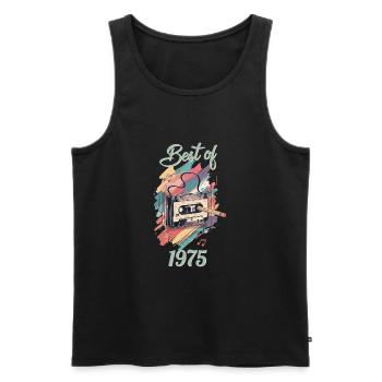 Le meilleur des cassettes de musique vintage de 1975 pour le 50e anniversaire - Débardeur bio Premium Homme - noir - Devant - Michal (187cm)