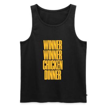 Winner Winner Chicken Dinner Slogan Sidelined - Männer Premium Bio Tank Top - Schwarz - Vorne - AI Model Male 178 light (178cm)