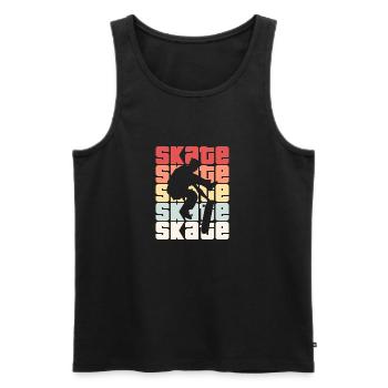 Skate Retro - Skater - Skateboard - Skateboarder - Männer Premium Bio Tank Top - Schwarz - Vorne - AI Model Male 178 light (178cm)
