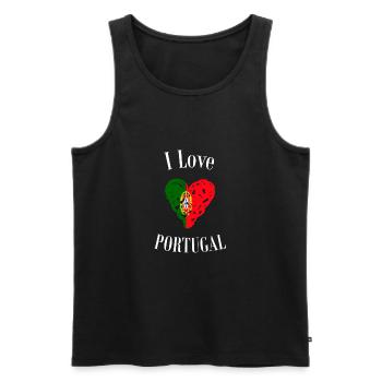 I Love Portugal - Gift - Country - Humor - Men's Premium Organic Tank Top - black - Front - Michal (187cm)