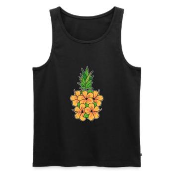 Pineapple - Men's Premium Organic Tank Top - black - Front - AI Model Male 178 light (178cm)