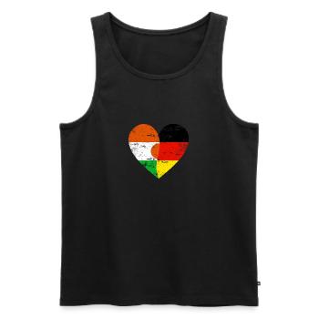 Niger Germany Flag Heart - Men's Premium Organic Tank Top - black - Front - AI Model Male 178 light (178cm)