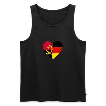 Angola Allemagne Drapeau Coeur - Débardeur bio Premium Homme - noir - Devant - Michal (187cm)