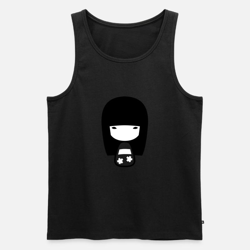 Kokeshi - Männer Premium Bio Tank Top - Schwarz