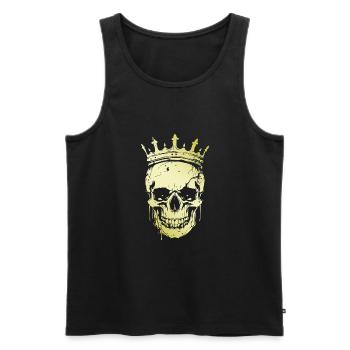 Couronne de crâne de roi - Débardeur bio Premium Homme - noir - Devant - Michal (187cm)