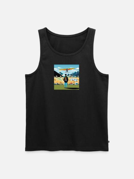 GuyWatchingPlanesFour - Men's Premium Organic Tank Top - black