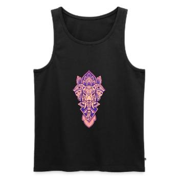 Ganesh god Hindu mandala - Men's Premium Organic Tank Top - black - Front - AI Model Male 178 light (178cm)