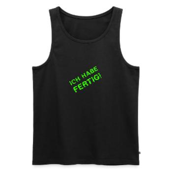 ICH HABE FERTIG grün verzerrt - Männer Premium Bio Tank Top - Schwarz - Vorne - AI Model Male 178 light (178cm)