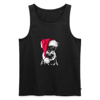 Bonnet de Noël MINIATURE SCHNAUZER Wilsigns - Débardeur bio Premium Homme - noir - Devant - Michal (187cm)