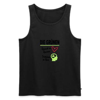 Politik Die Grünen Sprüche Scheisse Hirn - Männer Premium Bio Tank Top - Schwarz - Vorne - Michal (187cm)