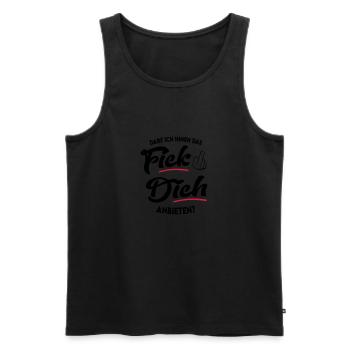 Sprüche Sex Fick dich Fuck off - Männer Premium Bio Tank Top - Schwarz - Vorne - AI Model Male 178 light (178cm)