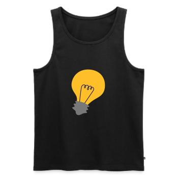 light bulb - Men's Premium Organic Tank Top - black - Front - AI Model Male 178 light (178cm)
