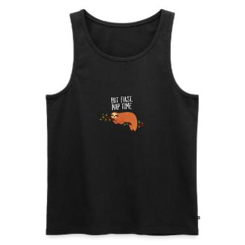 But First, Nap Time - Lazy Sloth - Débardeur bio Premium Homme - noir - Devant - AI Model Male 178 light (178cm)