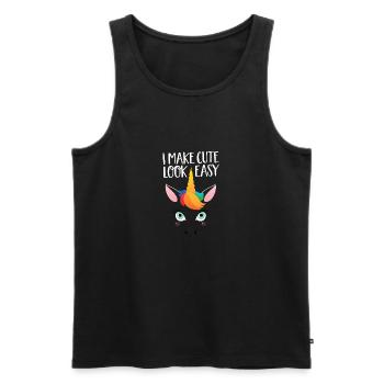 I Make Cute Look Easy - Unicorn - Männer Premium Bio Tank Top - Schwarz - Vorne - AI Model Male 178 light (178cm)