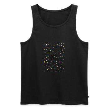 Bunte Punkte, Schön, Modisches Design - Männer Premium Bio Tank Top - Schwarz - Vorne - AI Model Male 178 light (178cm)
