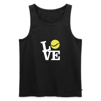 Love Tennis - Men's Premium Organic Tank Top - black - Front - Michal (187cm)