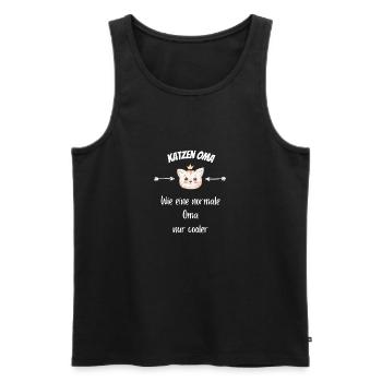 Katzen Oma Ruhestand Geschenk Lustiges Katze - Männer Premium Bio Tank Top - Schwarz - Vorne - Michal (187cm)