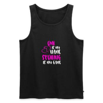 Omi Is My Name Spoiling Is My Game - Männer Premium Bio Tank Top - Schwarz - Vorne - Michal (187cm)