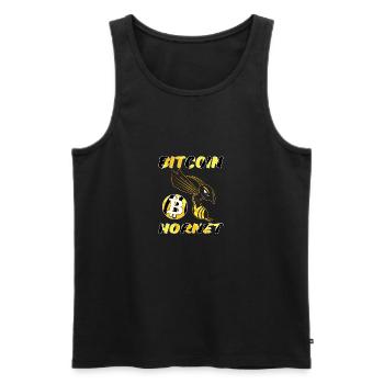Bitcoin Hornet Hornisse Crypto schwarz gelb - Männer Premium Bio Tank Top - Schwarz - Vorne - AI Model Male 178 light (178cm)