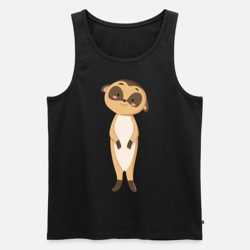 Erdmännchen Mangust - Männer Premium Bio Tank Top - Schwarz