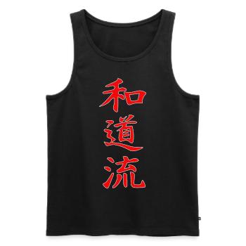 Wado-Ryu Kanji Design en rouge - Débardeur bio Premium Homme - noir - Devant - Michal (187cm)