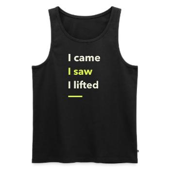 I Came, I Saw, I Lifted - Men's Premium Organic Tank Top - black - Front - Michal (187cm)