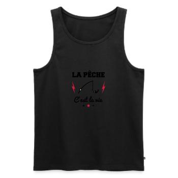 Angeln ist Leben, Angelgeschenk, Angeln - Männer Premium Bio Tank Top - Schwarz - Vorne - AI Model Male 178 light (178cm)