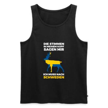 Schweden Schwedisch Skandinavien - Männer Premium Bio Tank Top - Schwarz - Vorne - Michal (187cm)