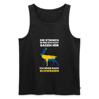 Ich Muss Nach Schweden Flagge Schweden - Männer Premium Bio Tank Top - Schwarz - Vorne - AI Model Male 178 light (178cm)