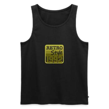Retro Style 1992 - Männer Premium Bio Tank Top - Schwarz - Vorne - AI Model Male 178 light (178cm)