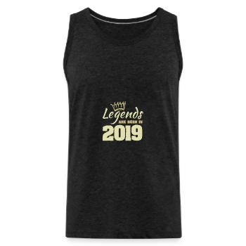 2019 - Men's Premium Organic Tank Top - charcoal grey - Front - Alexander (188cm)