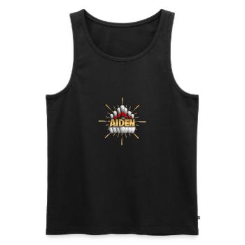 Gift for Aiden - Men's Premium Organic Tank Top - black - Front - AI Model Male 178 light (178cm)