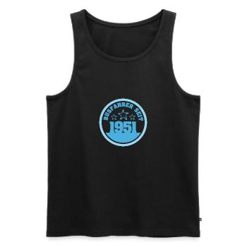 Jahr 1951 - Männer Premium Bio Tank Top - Schwarz - Vorne - Michal (187cm)