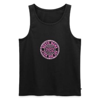 Year 1982 - Men's Premium Organic Tank Top - black - Front - AI Model Male 178 light (178cm)