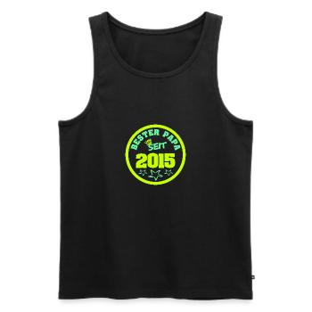 Jahr 2015 - Männer Premium Bio Tank Top - Schwarz - Vorne - AI Model Male 178 light (178cm)