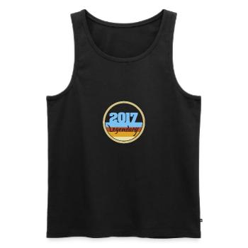 Jahr 2017 - Männer Premium Bio Tank Top - Schwarz - Vorne - AI Model Male 178 light (178cm)