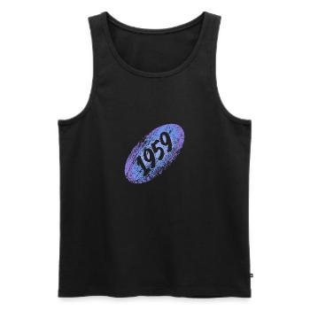 Recruit 1959 - Men's Premium Organic Tank Top - black - Front - AI Model Male 178 light (178cm)