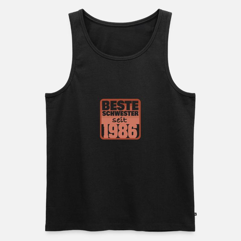 Schwester 1986 - Männer Premium Bio Tank Top - Schwarz